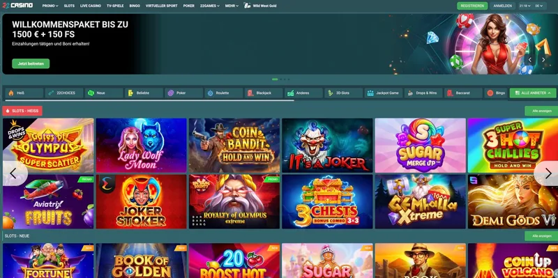 22Casino Bonus