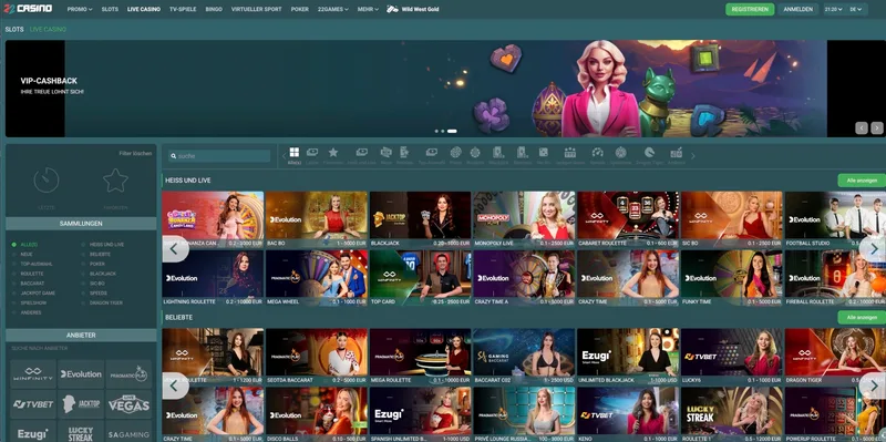 22Casino Livespiele