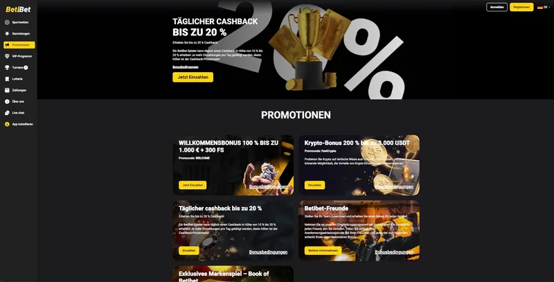 Aktionen mit täglichem Cashback