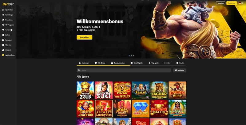 Willkommensbonus im BetiBet Casino