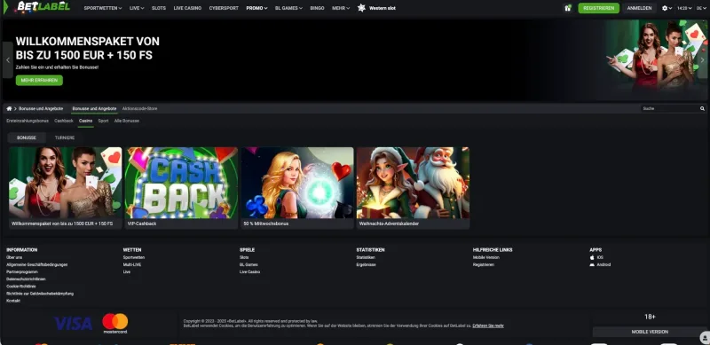 BetLabel Casino Aktionen