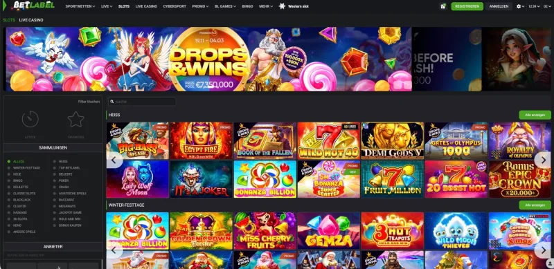 BetLabel Casino Lobby