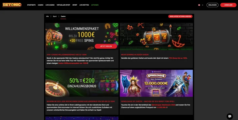 Betonic Casino Aktionen