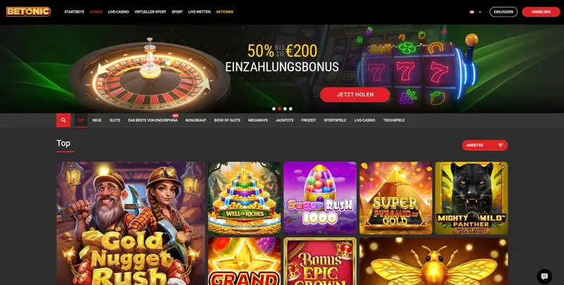 Betonic Casino Lobby