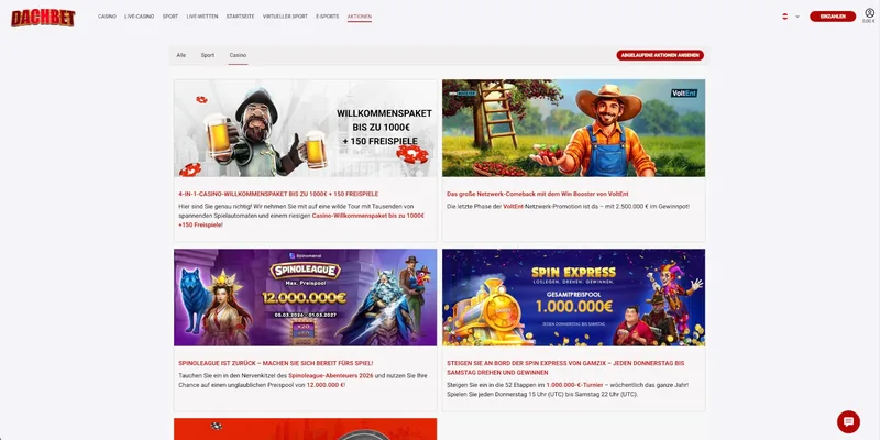 DachBet Casino Aktionen