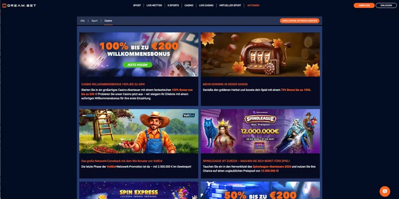 Dream.bet Casino Aktionen