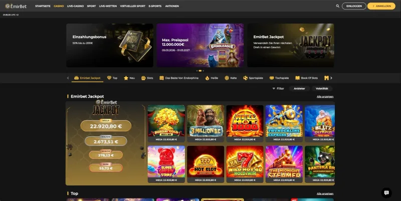 EmirBet Casino Lobby