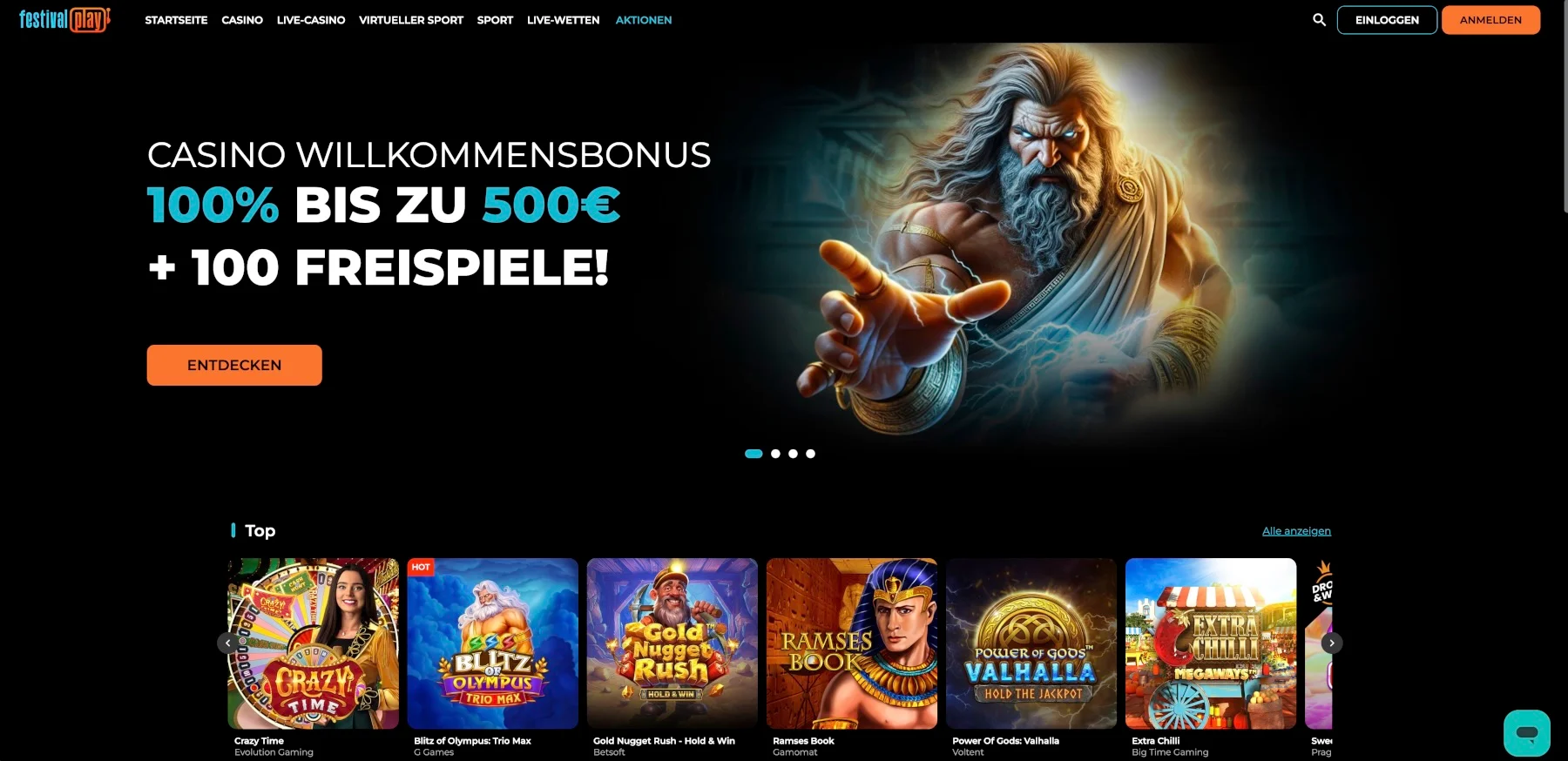 Festivalplay Casino Bonus