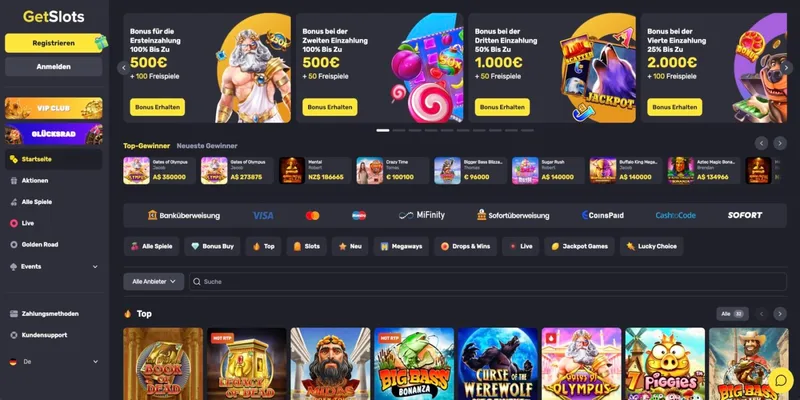 GetSlots Casino Bonusübersicht