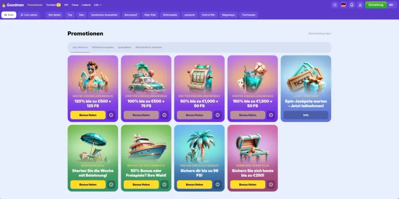 Goodman Casino Aktionen