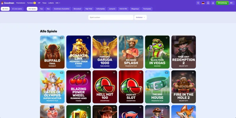 Goodman Casino Alle Spiele