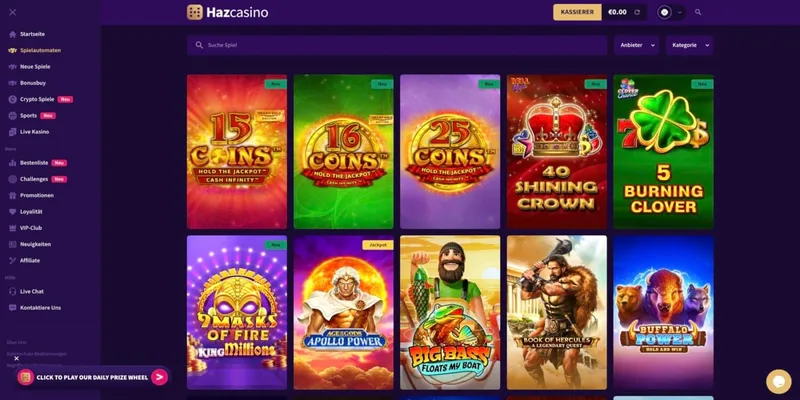 Haz Casino Alle Spiele