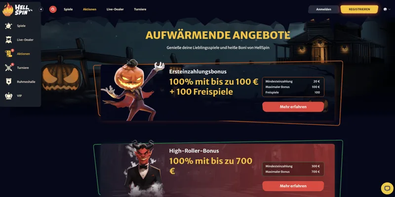 Hell Spin Casino Aktionen