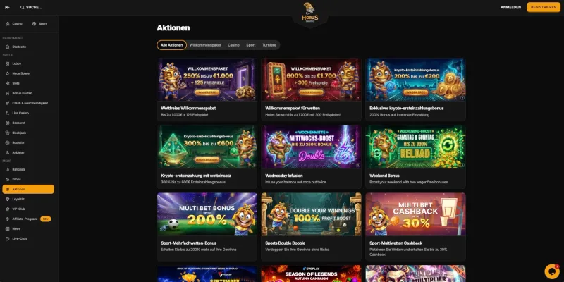 Horus Casino Aktionen