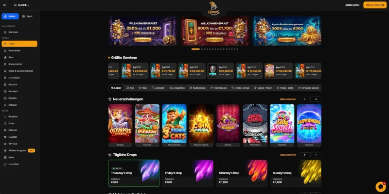 Horus Casino Lobby