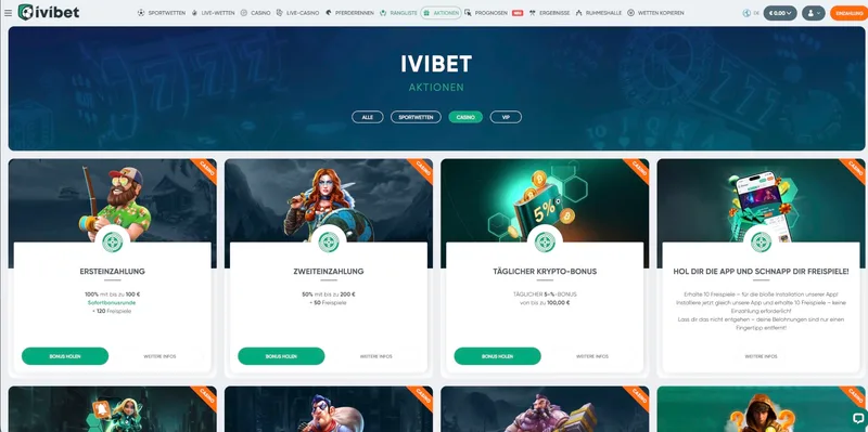 Ivibet Casino Aktionen