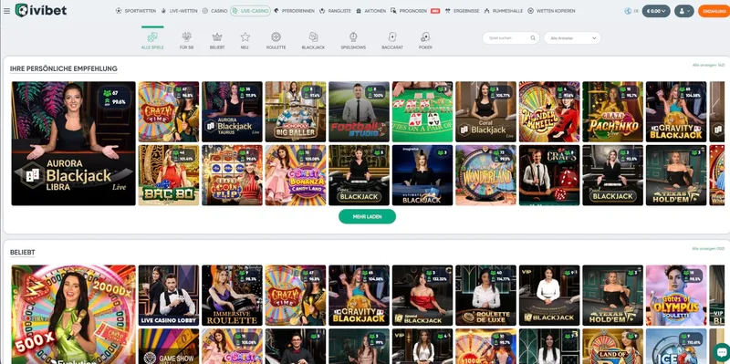 Ivibet Live-Casino