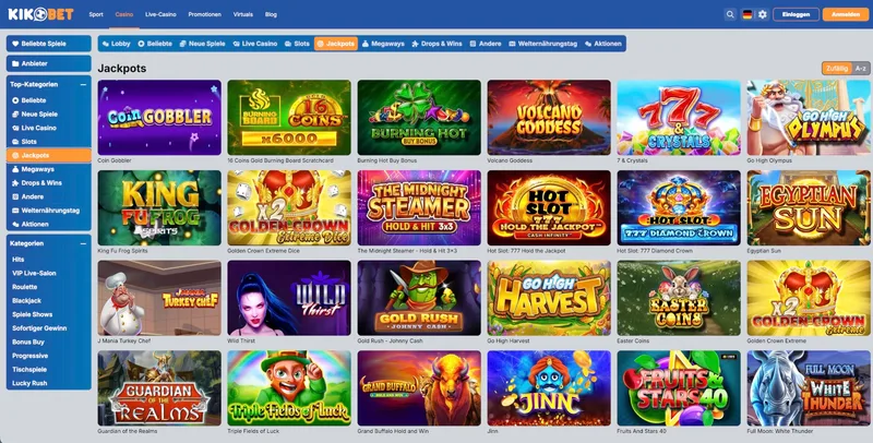 KikoBet Casino Jackpots