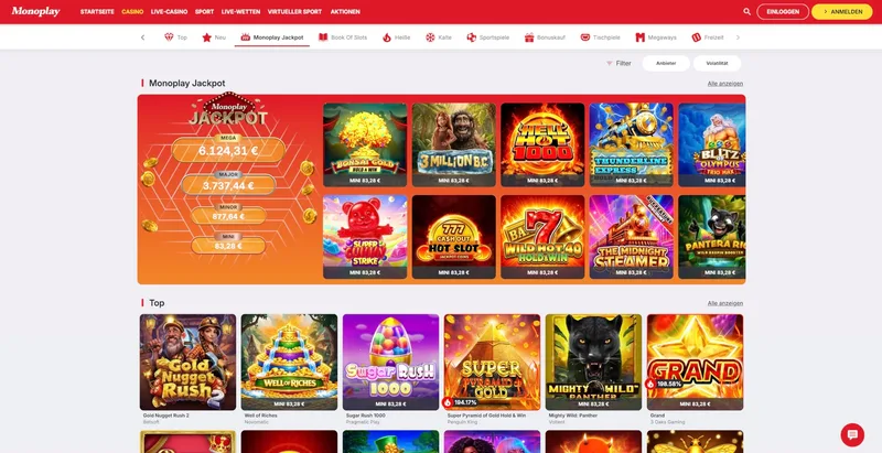 Monoplay Casino Lobby