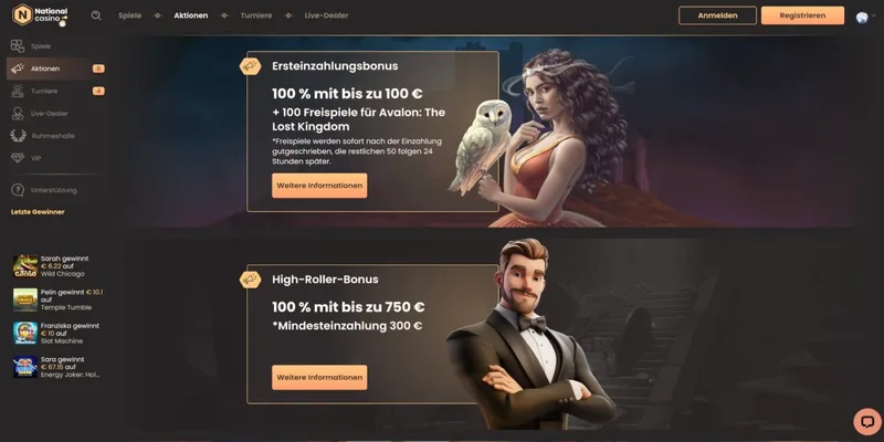 National Casino Aktionen
