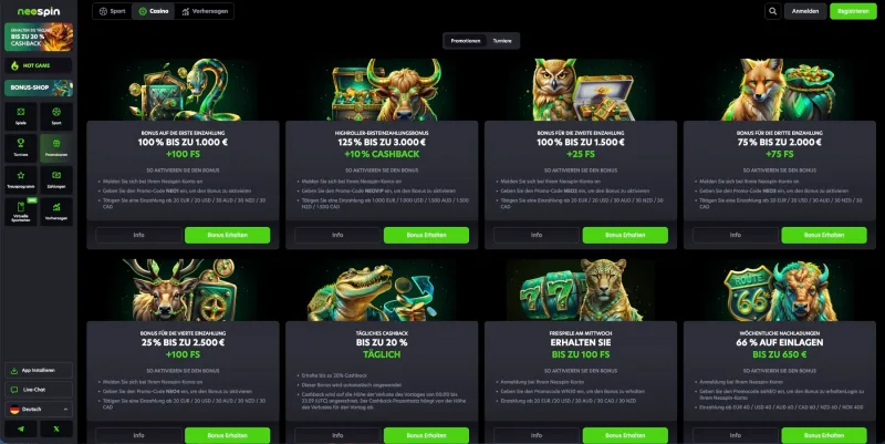 Neospin Casino Aktionen
