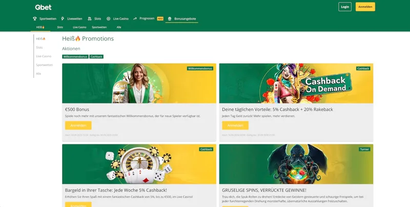 QBet Casino Aktionen