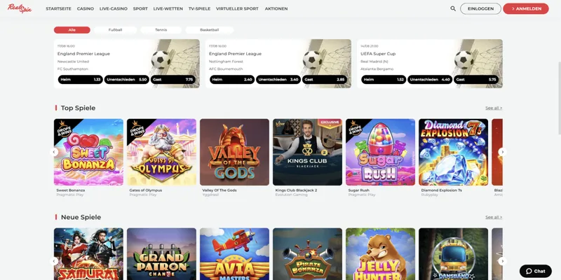 Realspin Casino Lobby