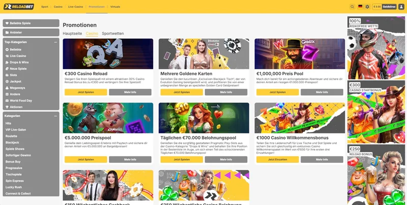Aktionen für Casino-Spieler