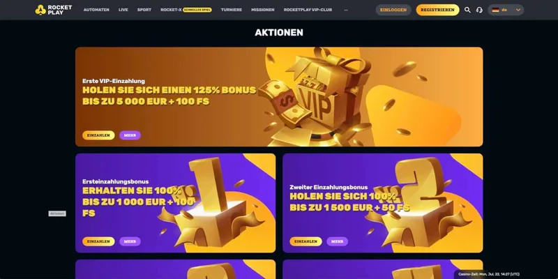 Rocketplay Casino Aktionen