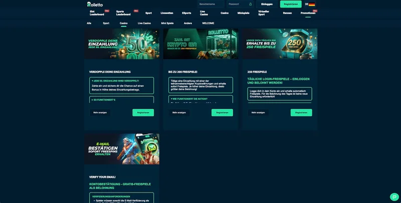 Rolletto Casino Aktionen
