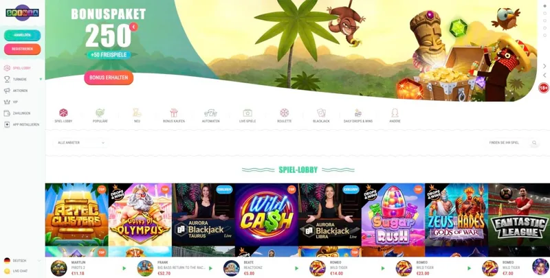 Spinia Casino Bonus