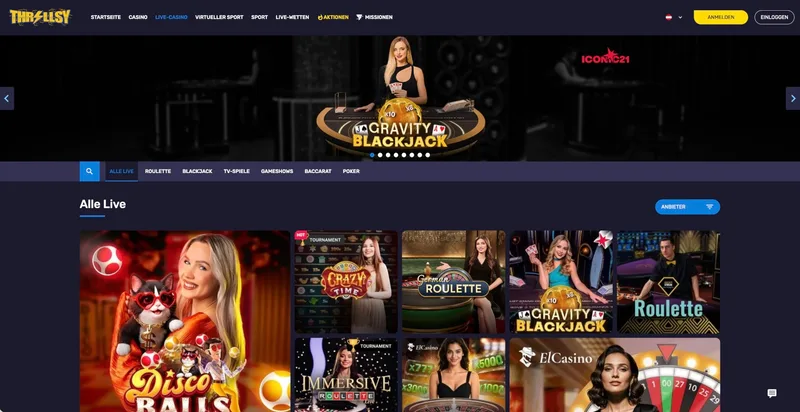 Thrillsy Live-Casino