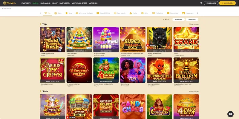 WinMega Casino Alle Spiele