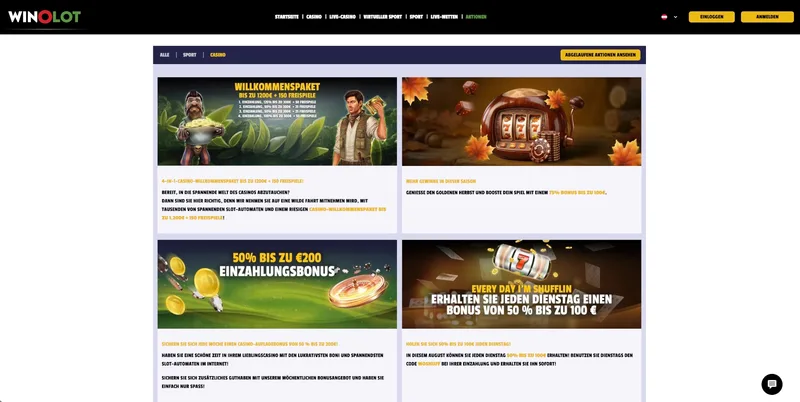 Winolot Casino Aktionen