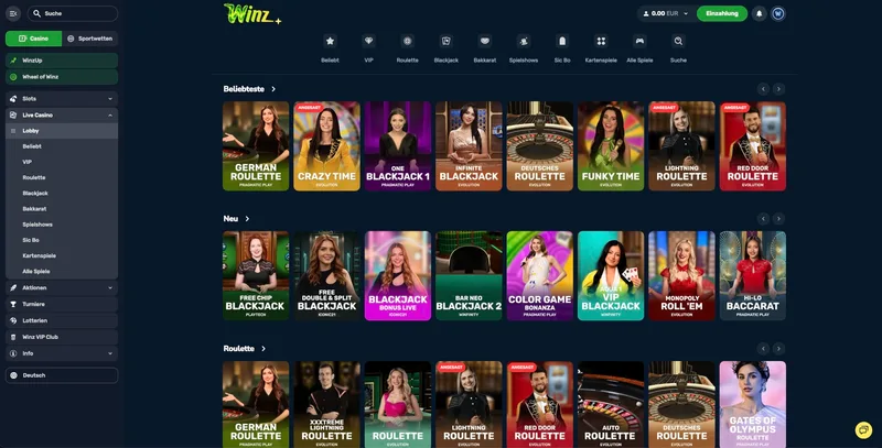 Live-Casino mit deutschsprachigen Tischen
