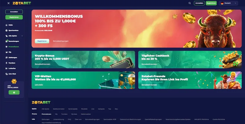 Aktionen im ZotaBet Casino