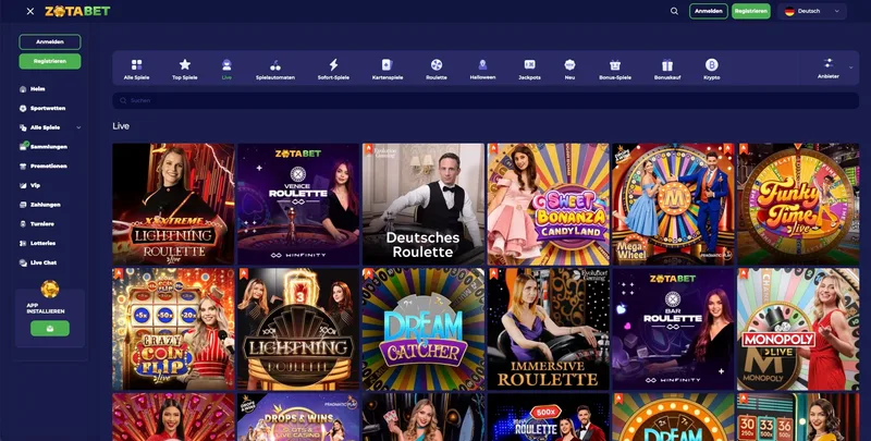 Live-Casino im ZotaBet Casino
